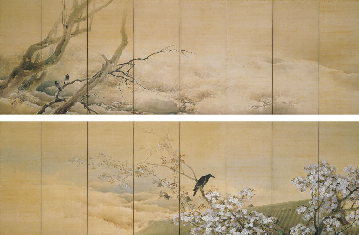 菊池芳文《春の夕・霜の朝》